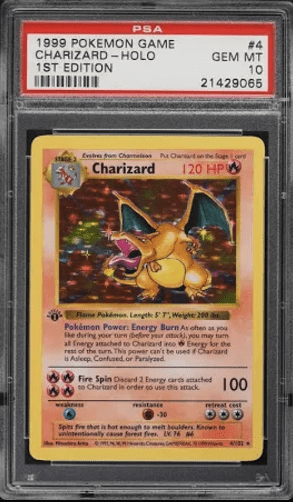 Charizard 1st Edition Holo PSA 10 Card